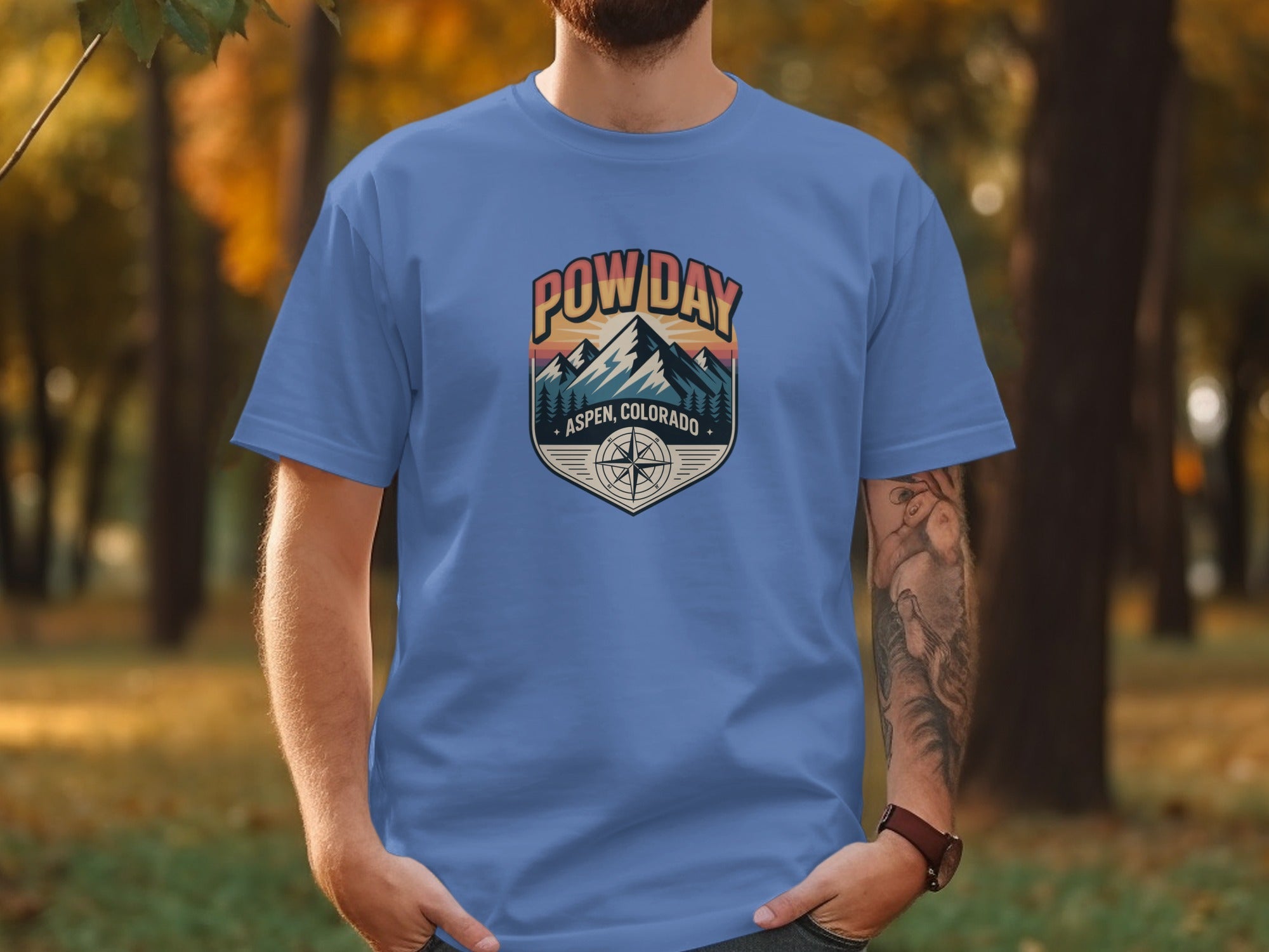 Aspen Colorado Pow Day Graphic Men's T-Shirts product