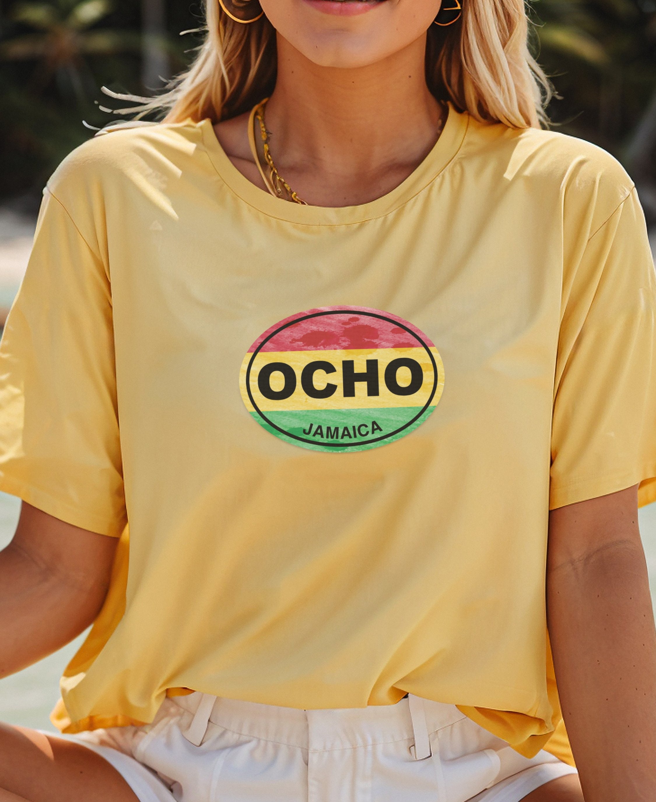 Ocho Rios waterfalls, Mystic Mountain, Jazz Fest womens t-shirt