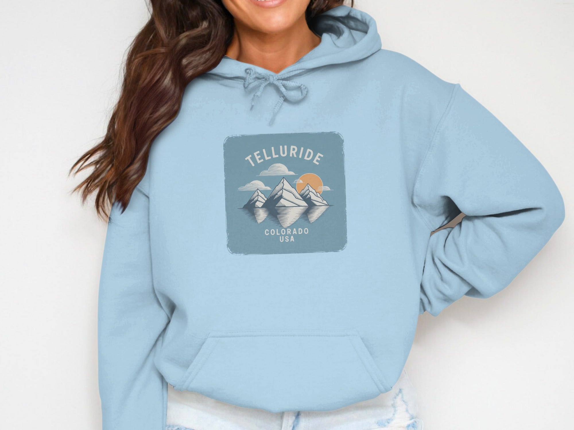Telluride Womens Hoodies Mountains Reflect Colorado USA Hoodie