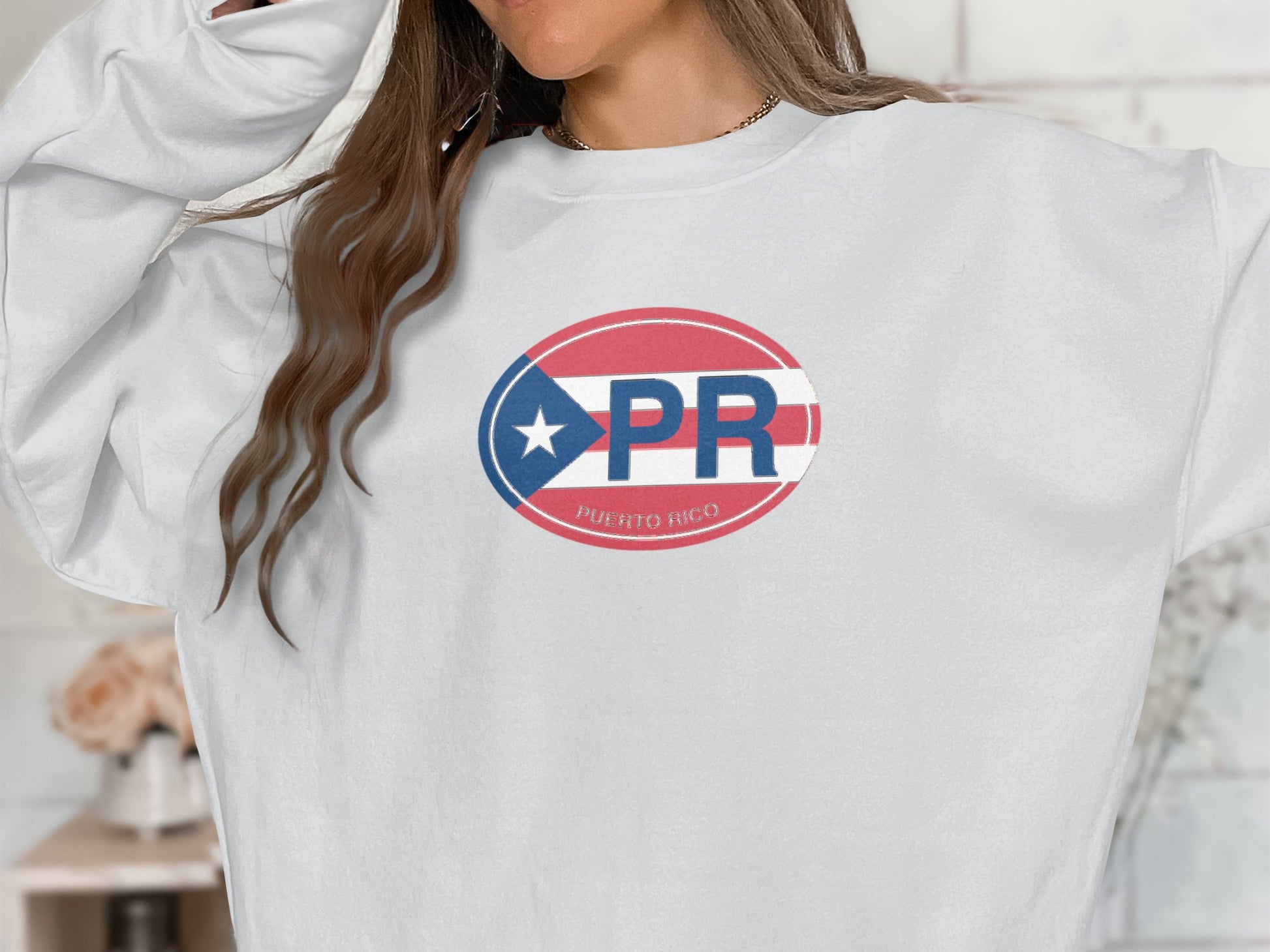 Puerto Rico Womens Sweatshirt White