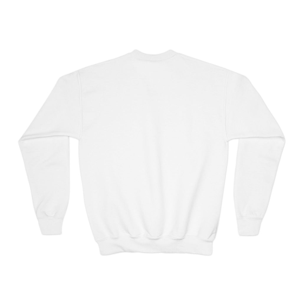 Maho Beach Air Lounge Sint Maarten Gildan 18000B Youth Sweatshirt featuring the Maho Beach destination artwork, supplier product mockup