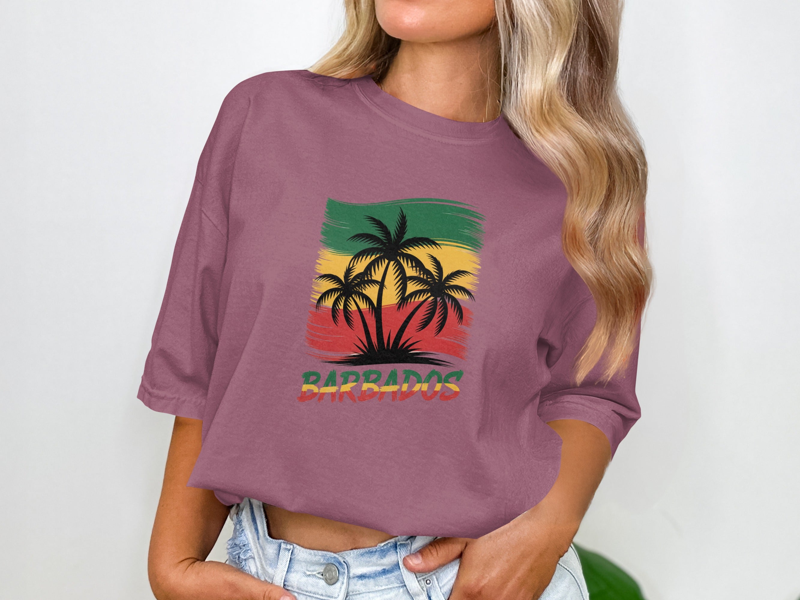 Barbados T-Shirt with Tropical Palm Design product type