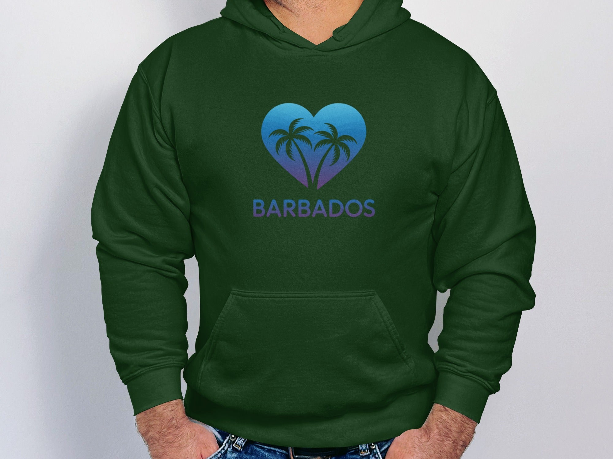 Barbados Heart and Palm Trees Hoodie product