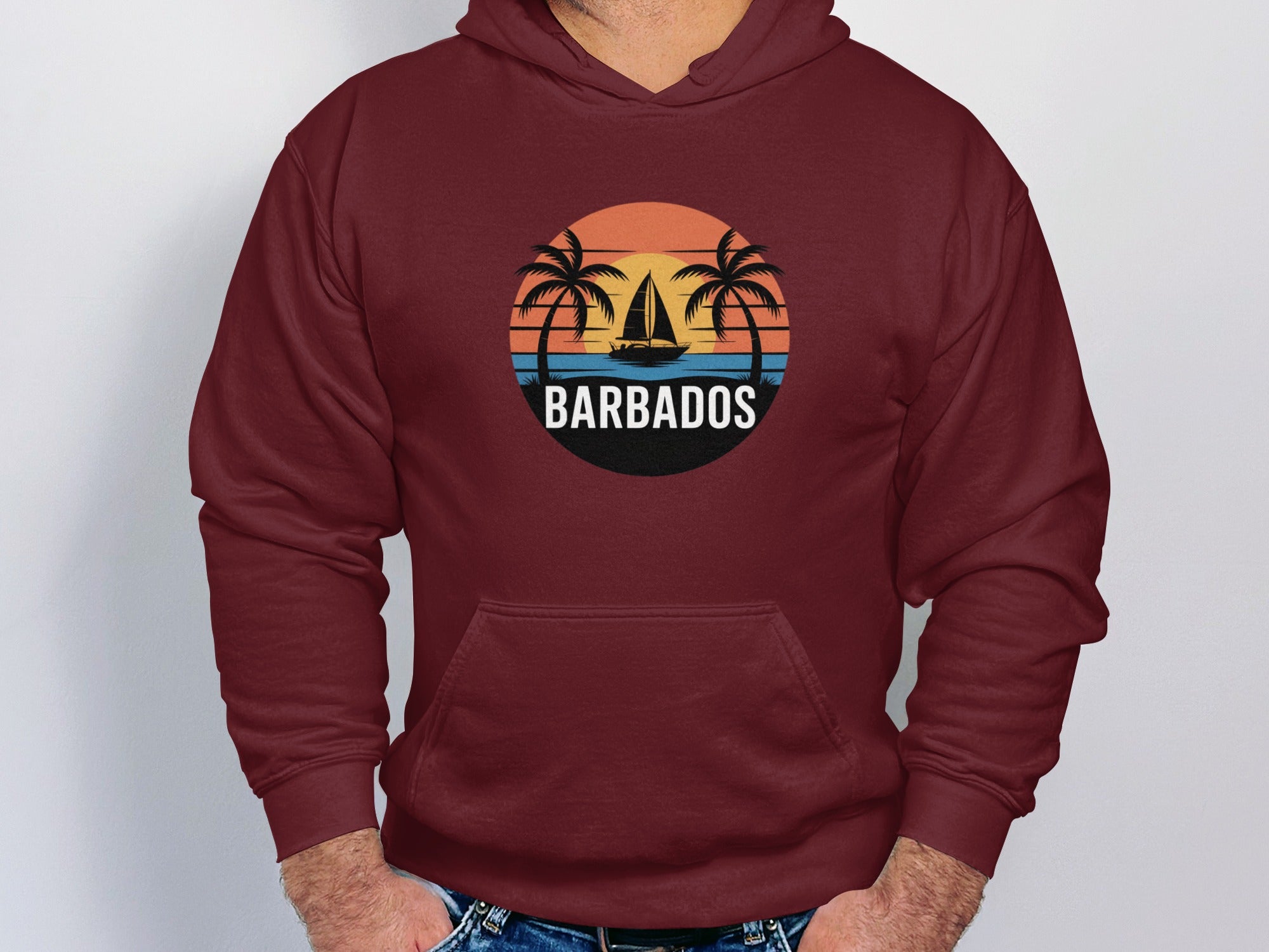 Barbados Sunset Palm Trees Graphic Hoodie product