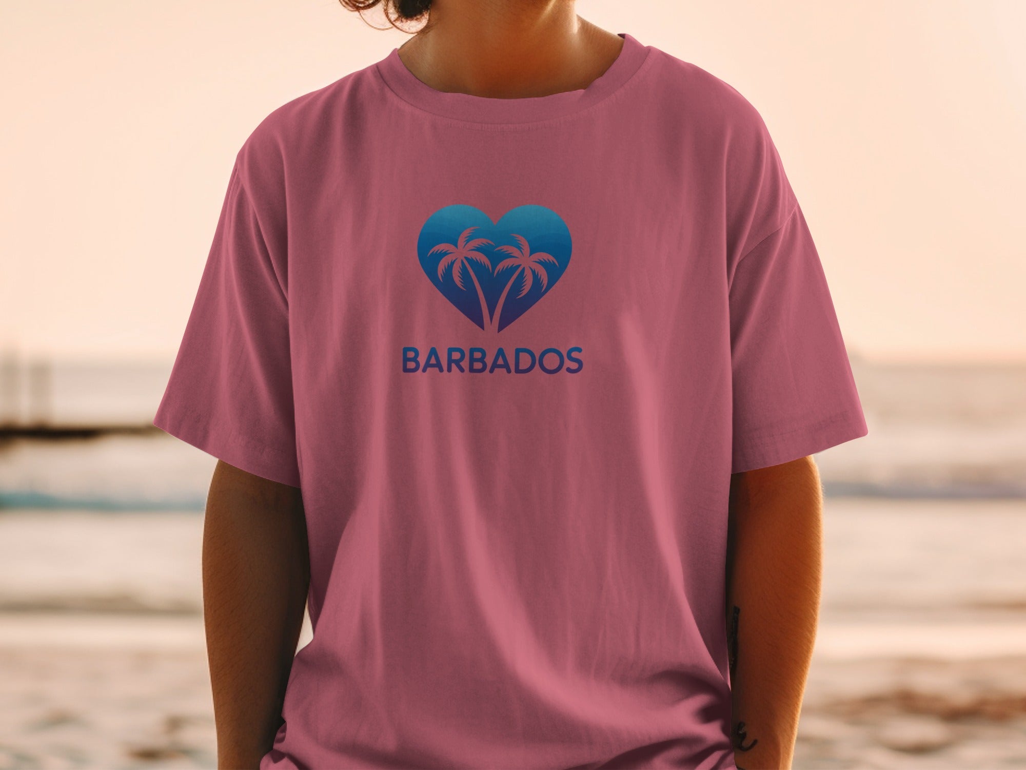 Barbados Heart Palm Trees Graphic T-Shirt product type
