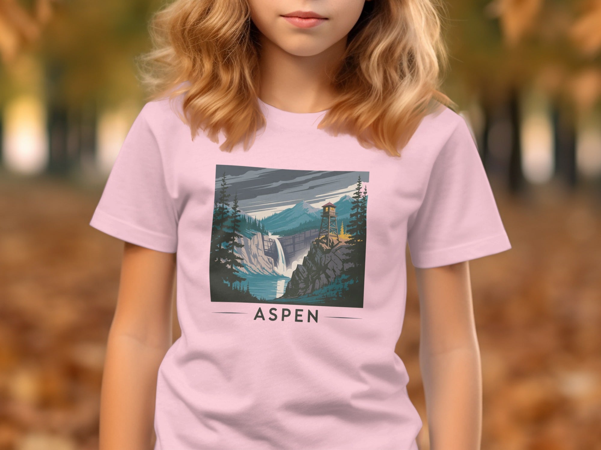 Aspen Graphic T-Shirt Featuring Mountain Landscape