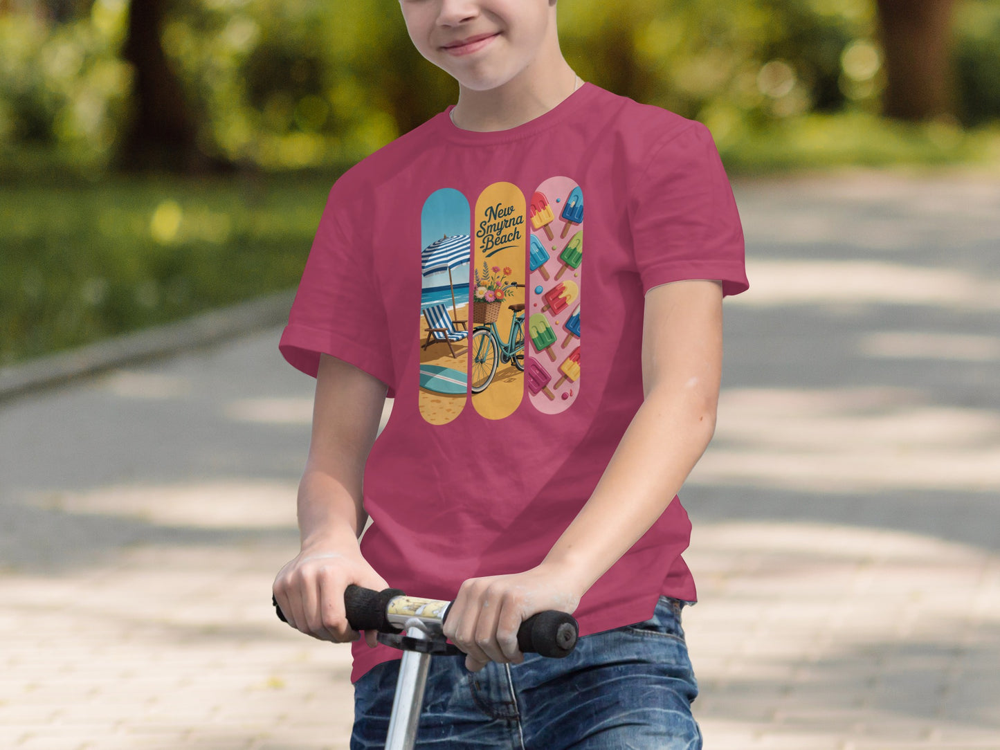 Vibrant Kids Summer Beach Design Graphic Shirt product type
