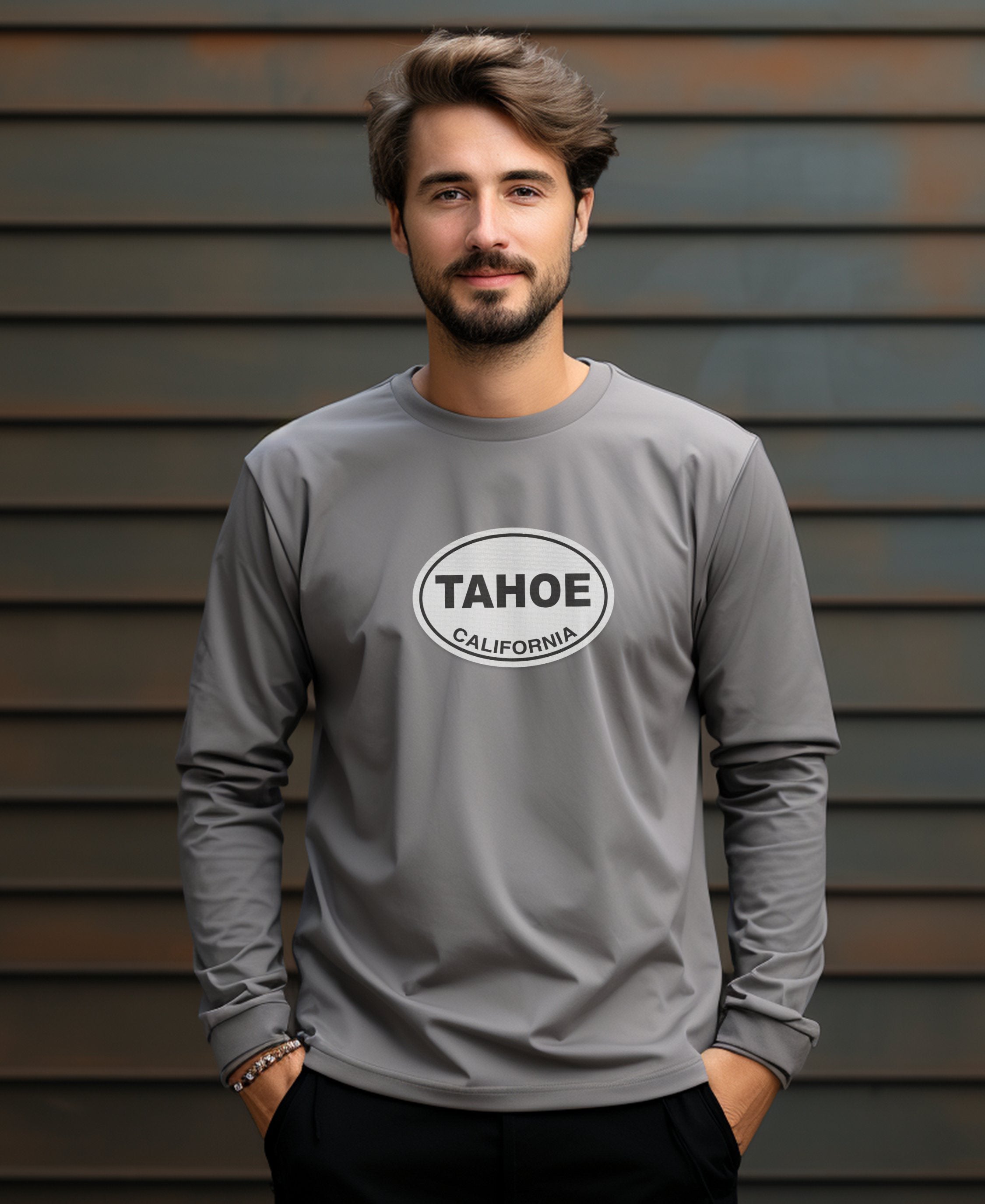 Lake Tahoe Alpine Scenery and Snow Sports Mens Long Sleeve T Shirt