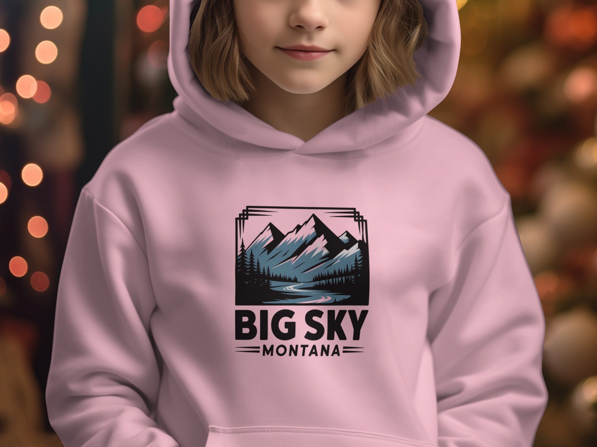 Big Sky Montana Mountain Scene Hoodie