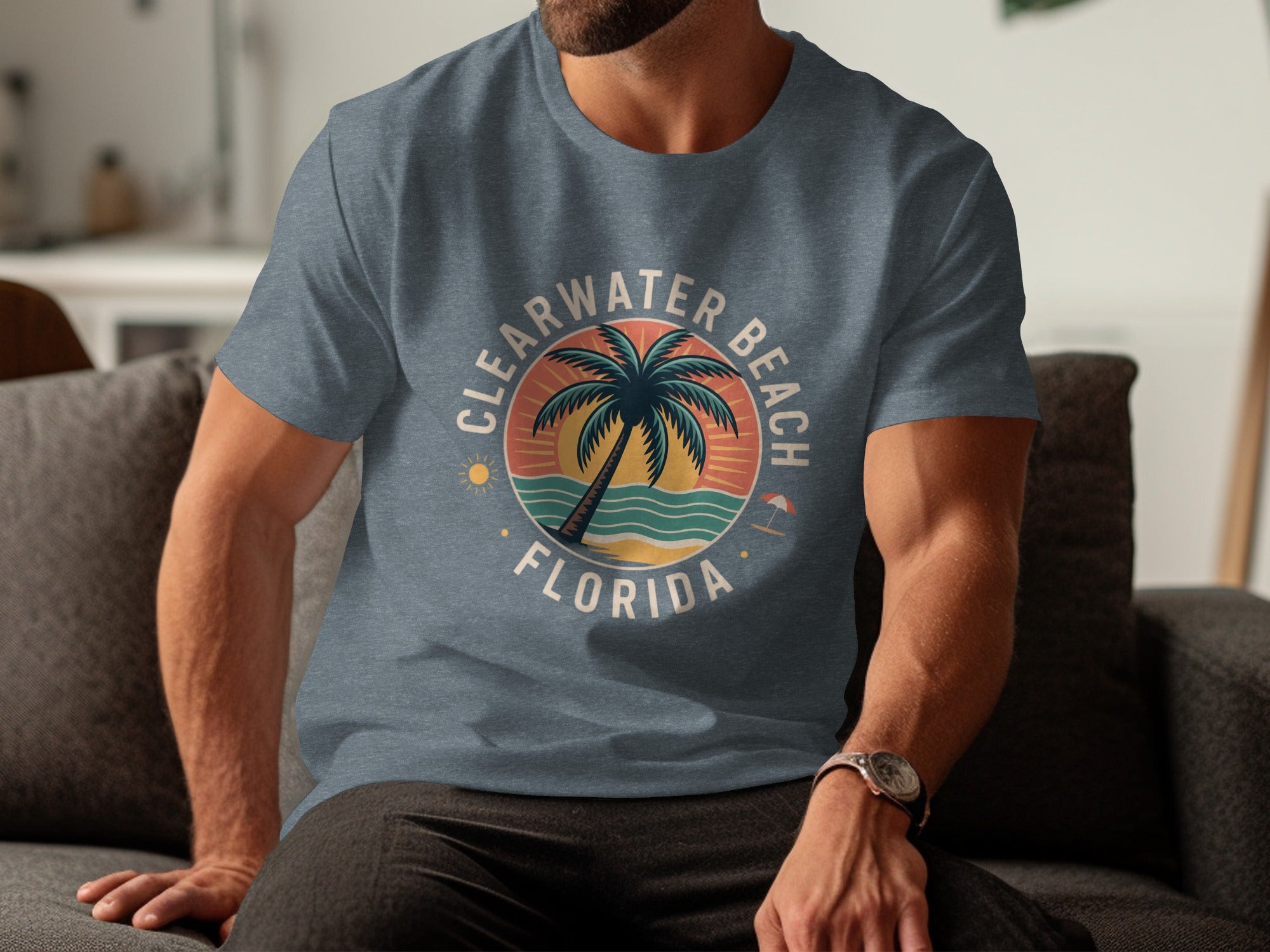 Clearwater Beach Florida Sun and Palm Trees T-shirt product