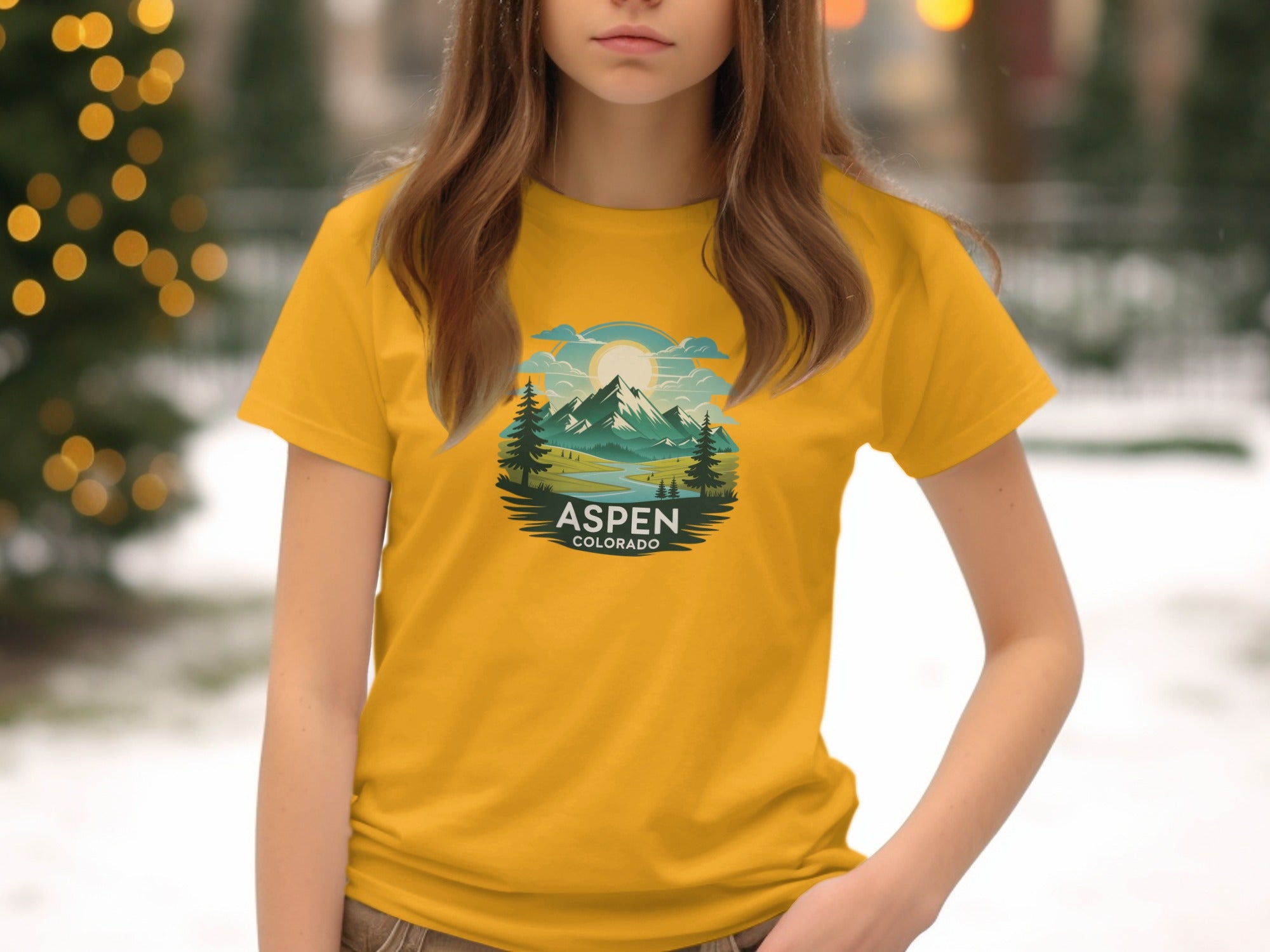 Aspen Colorado Scenic Mountain Graphic T-Shirt