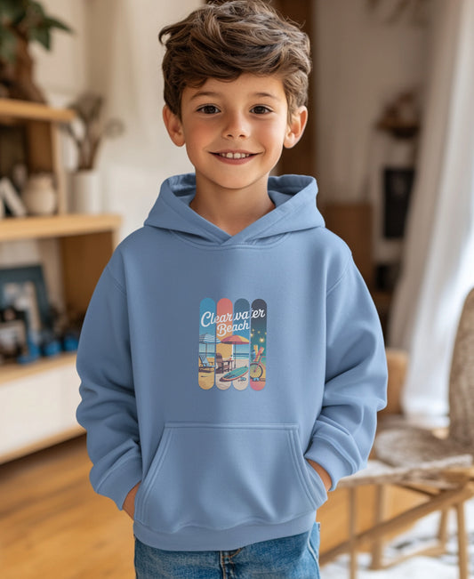 Clearwater Beach Skater Design Kids Hoodie product type