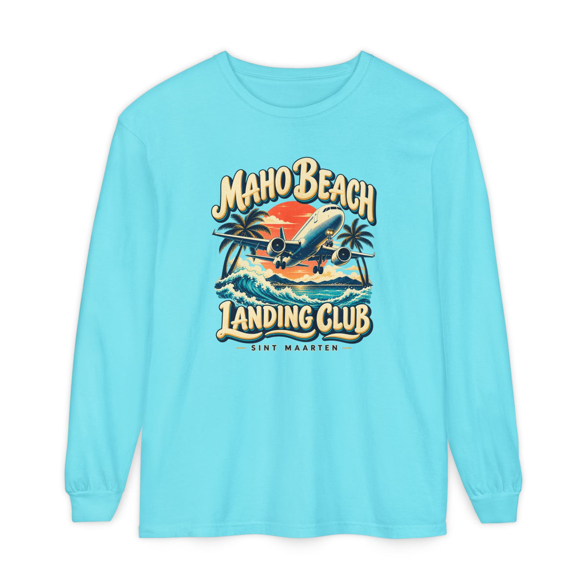 Maho Beach Landing Club Sint Maarten Comfort Colors 6014 Long-Sleeve T-Shirt