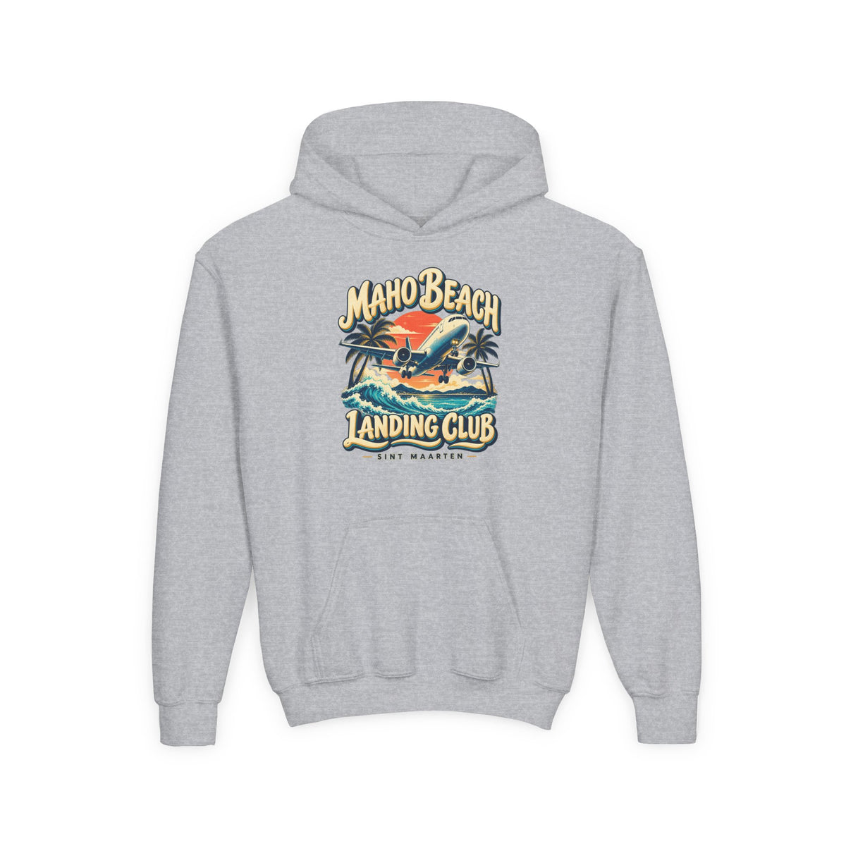 Maho Beach Landing Club Sint Maarten Gildan 18500B Youth Hoodie