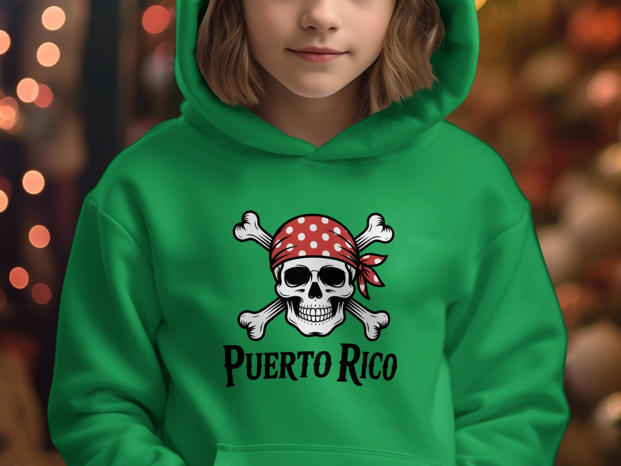 Puerto Rico Pirate Themed Green Hoodie product