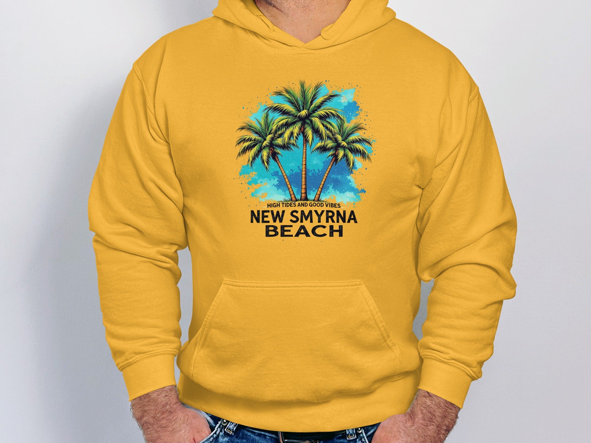 New Smyrna Beach Palm Trees High Tide Hoodie product