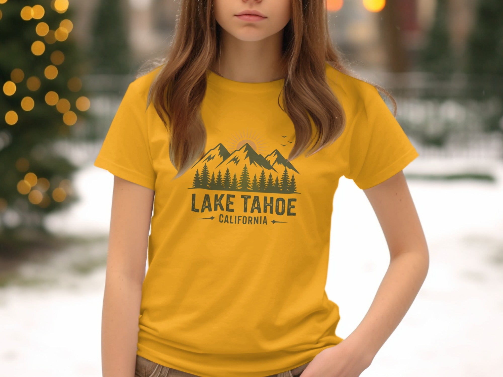 Lake Tahoe California graphic tee shirt product