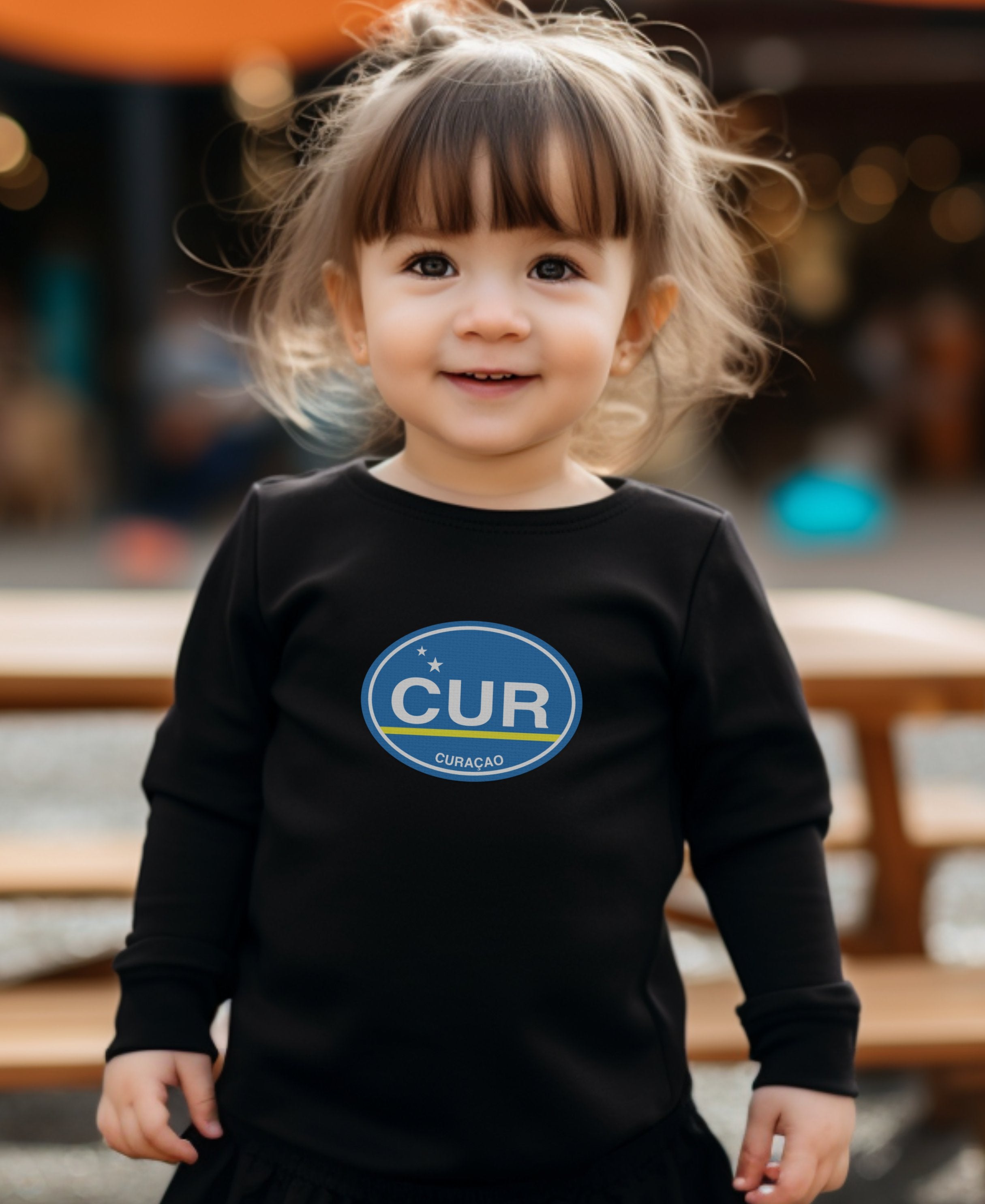 Curacao strolling colorful streets in Willemstad Toddler Long Sleeve T-Shirt