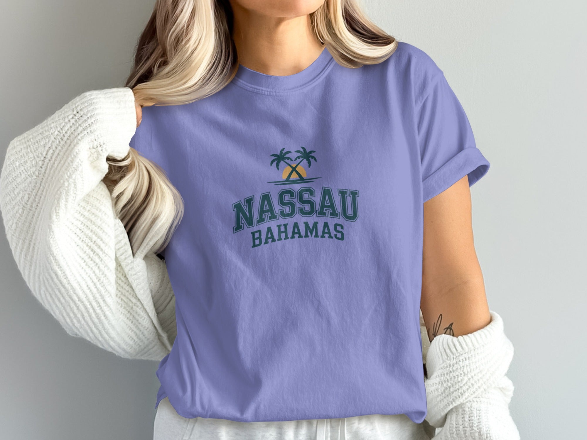 Nassau Bahamas T-Shirt with Palm Trees Graphic product type