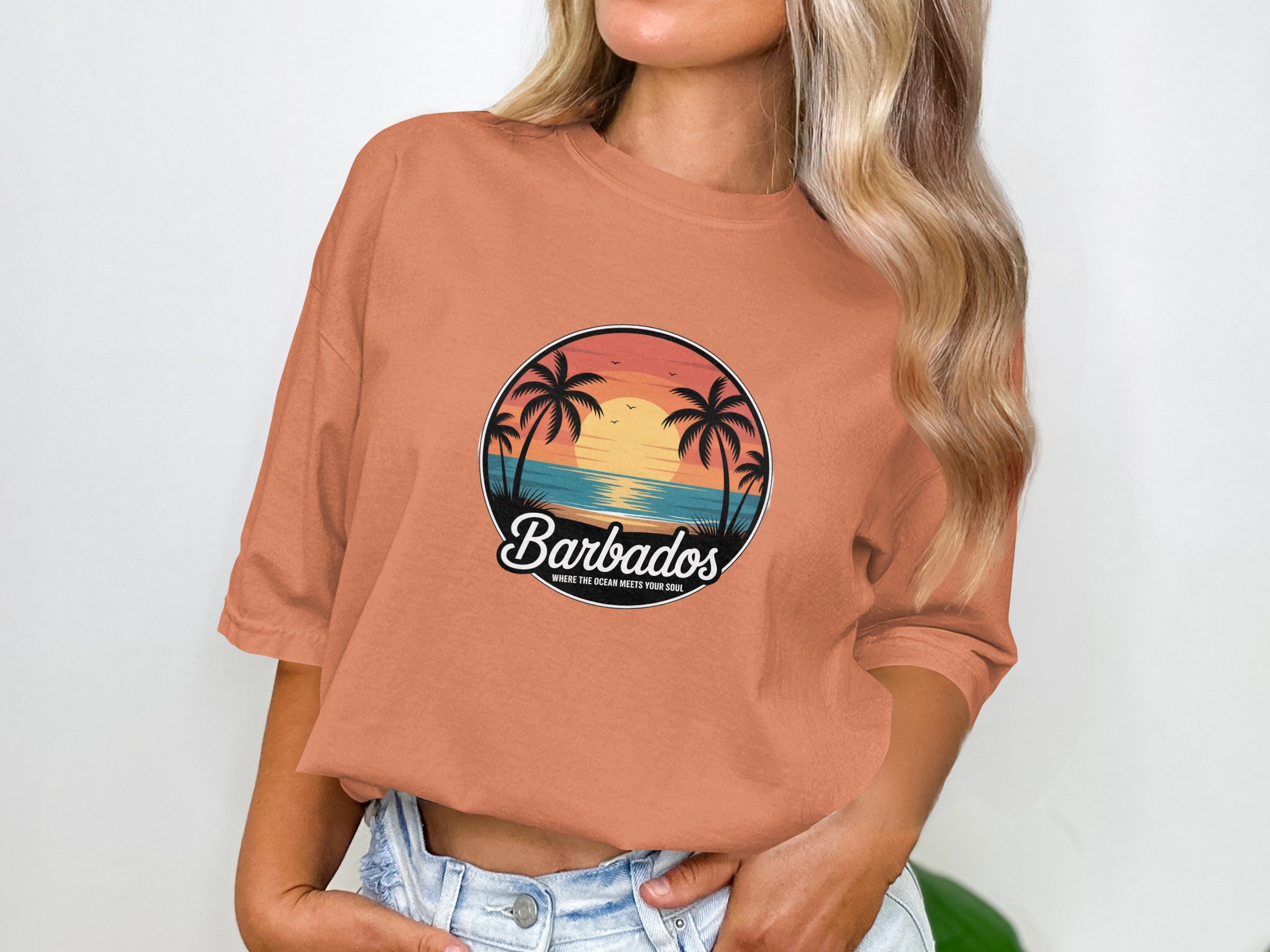 Barbados Sunset Graphic Comfortable Fit Shirt Product