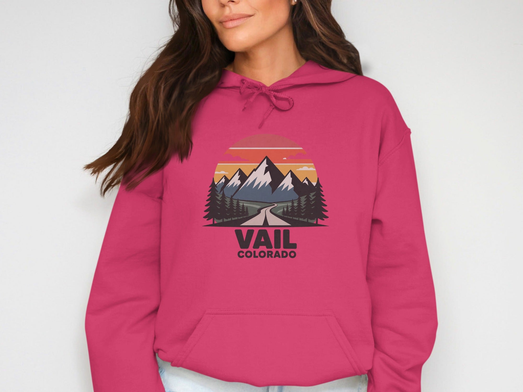 Vail Colorado Mountain Sunset Pink Hoodie product
