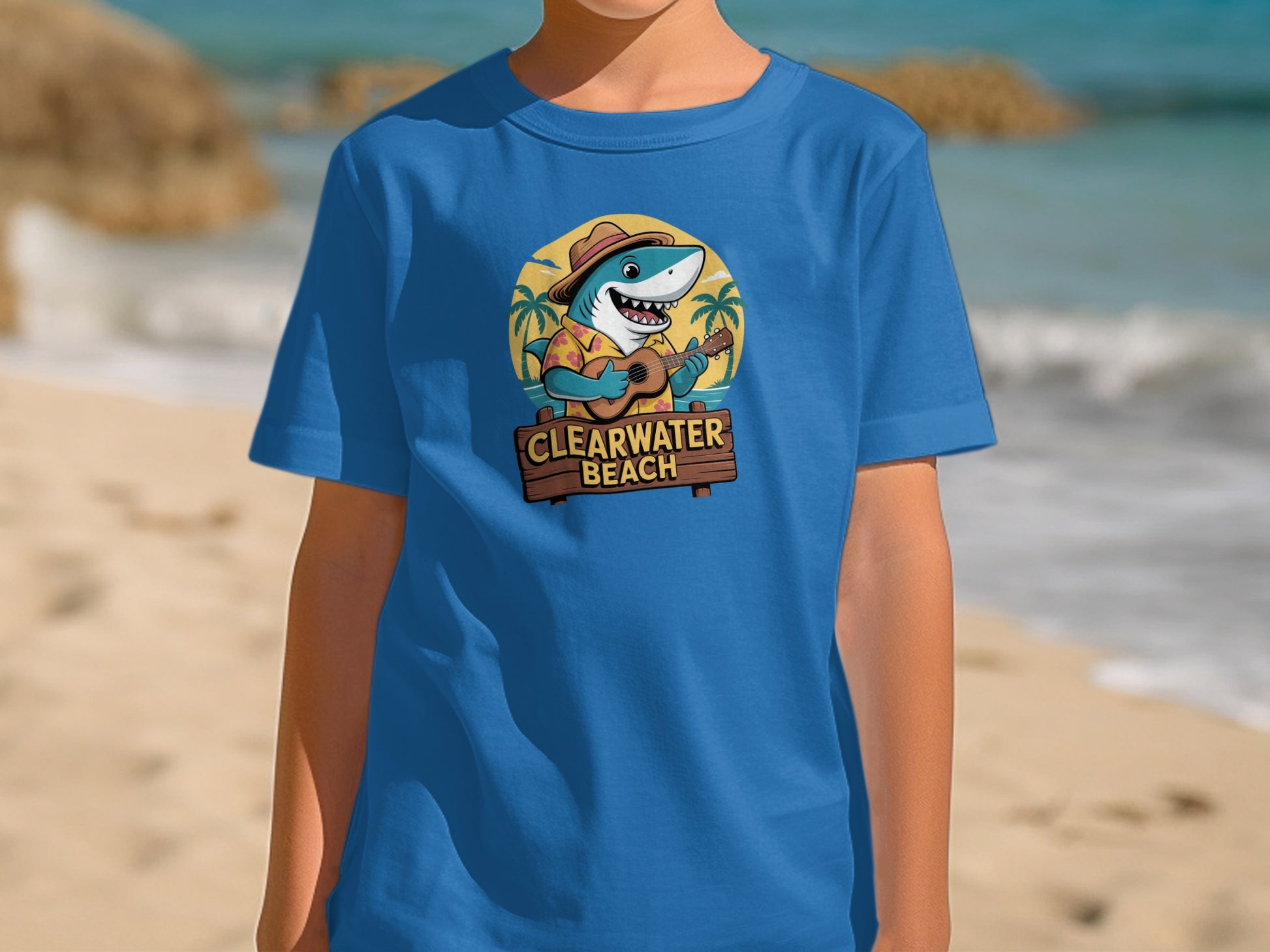 Clearwater Beach Shark Playing Guitar T-shirt product