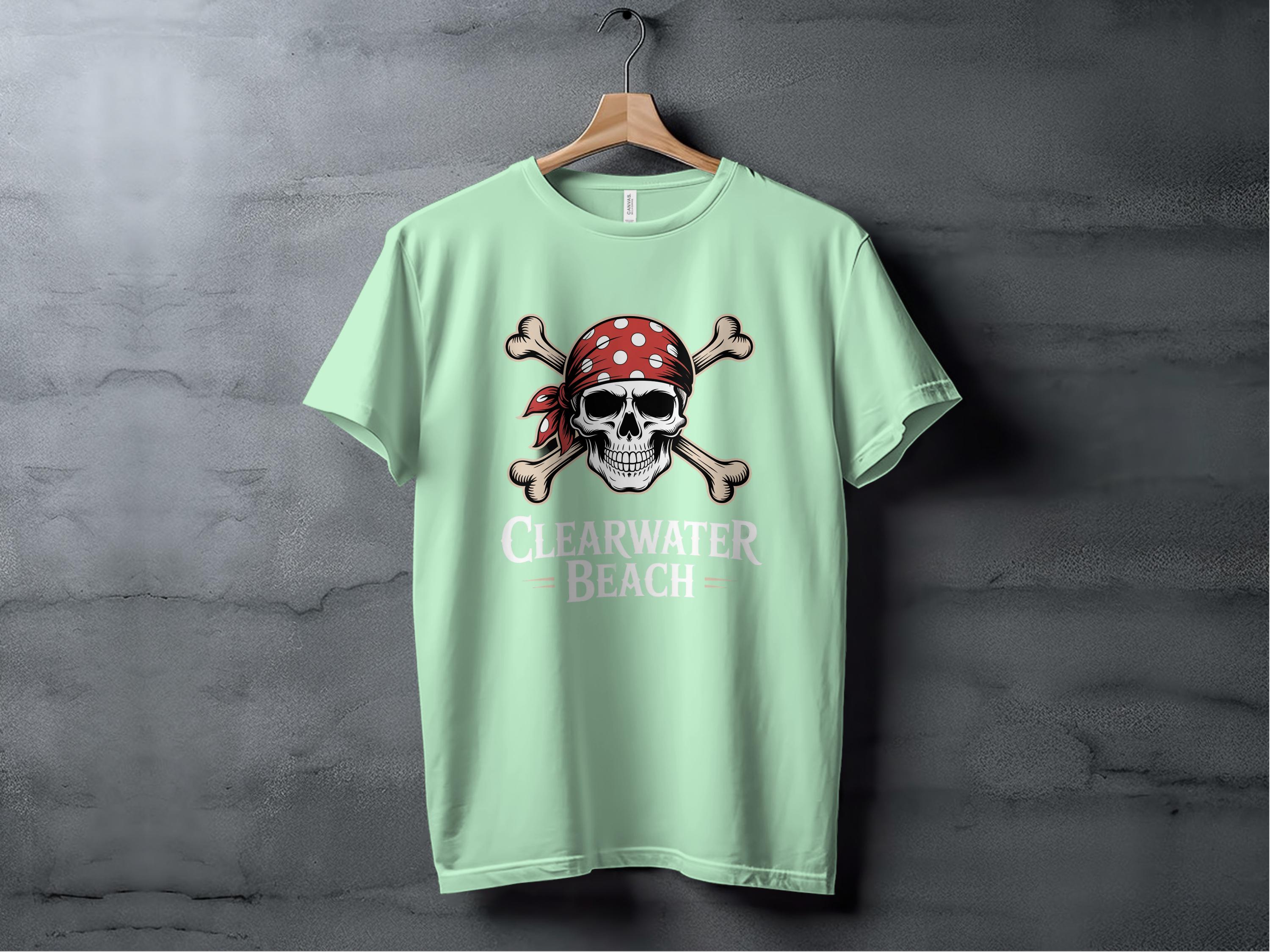 Clearwater Beach Skull Pirate Graphic Tee product