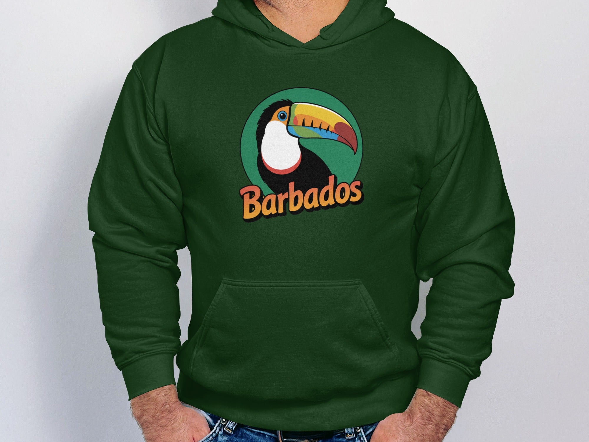 Barbados Toucan Graphic Green Hoodie product