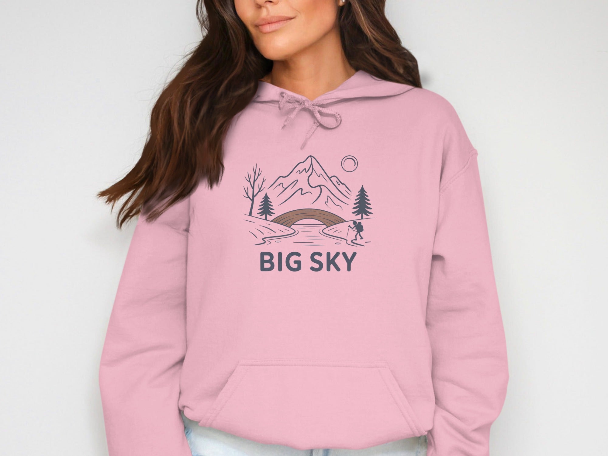 Big Sky Hoodie with Scenic Mountain Design