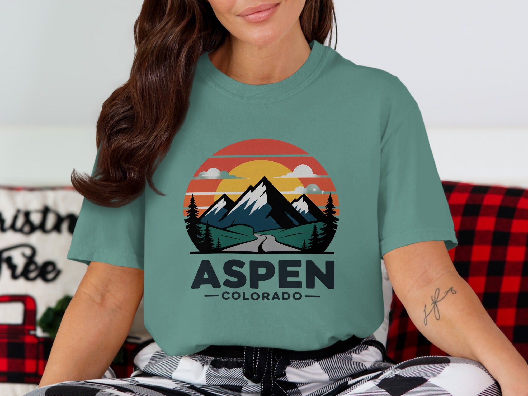 Aspen Colorado Mountain Sunset Graphic T-Shirt product type