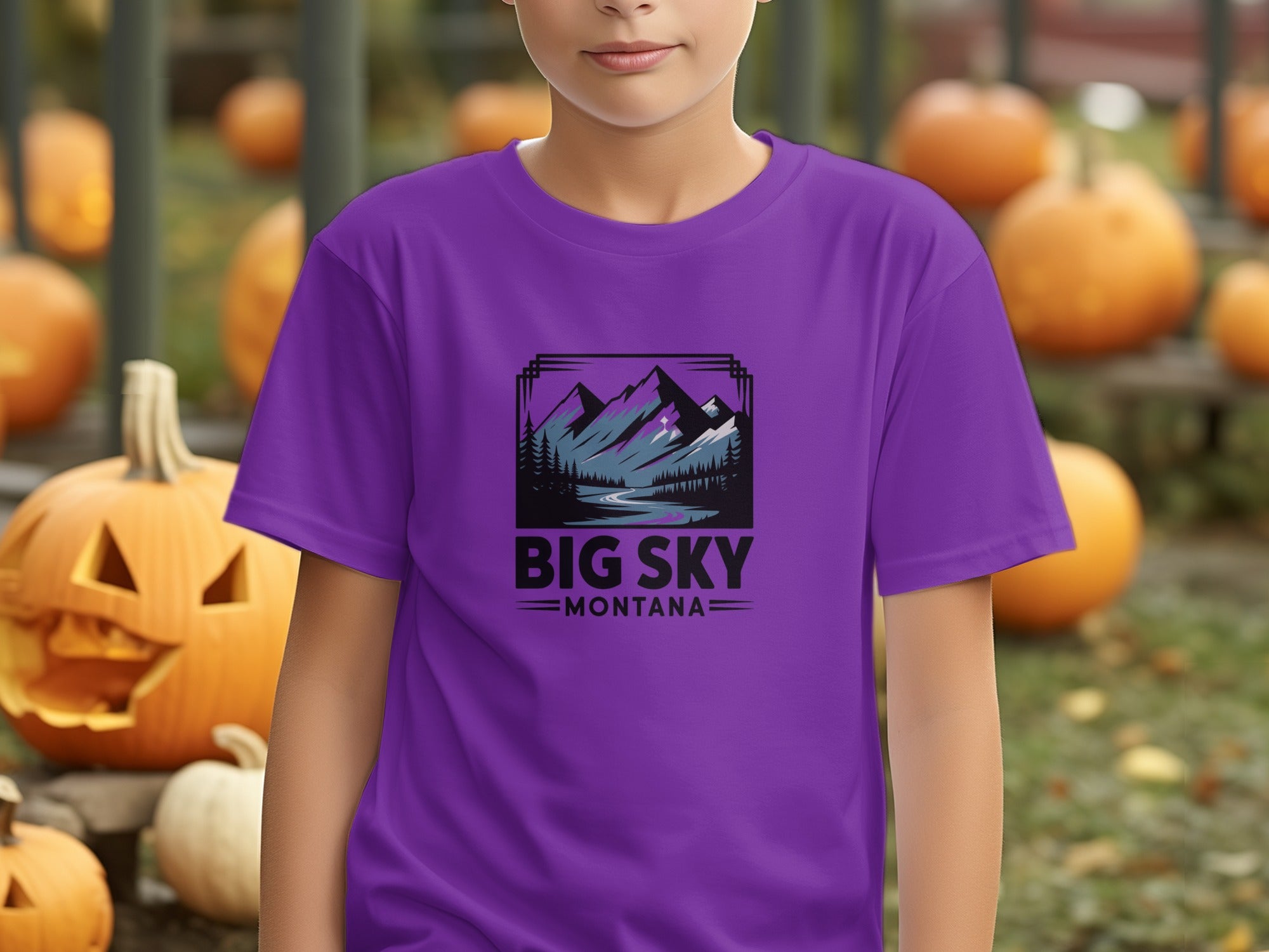 Big Sky Montana Shirt with Scenic Mountain Design