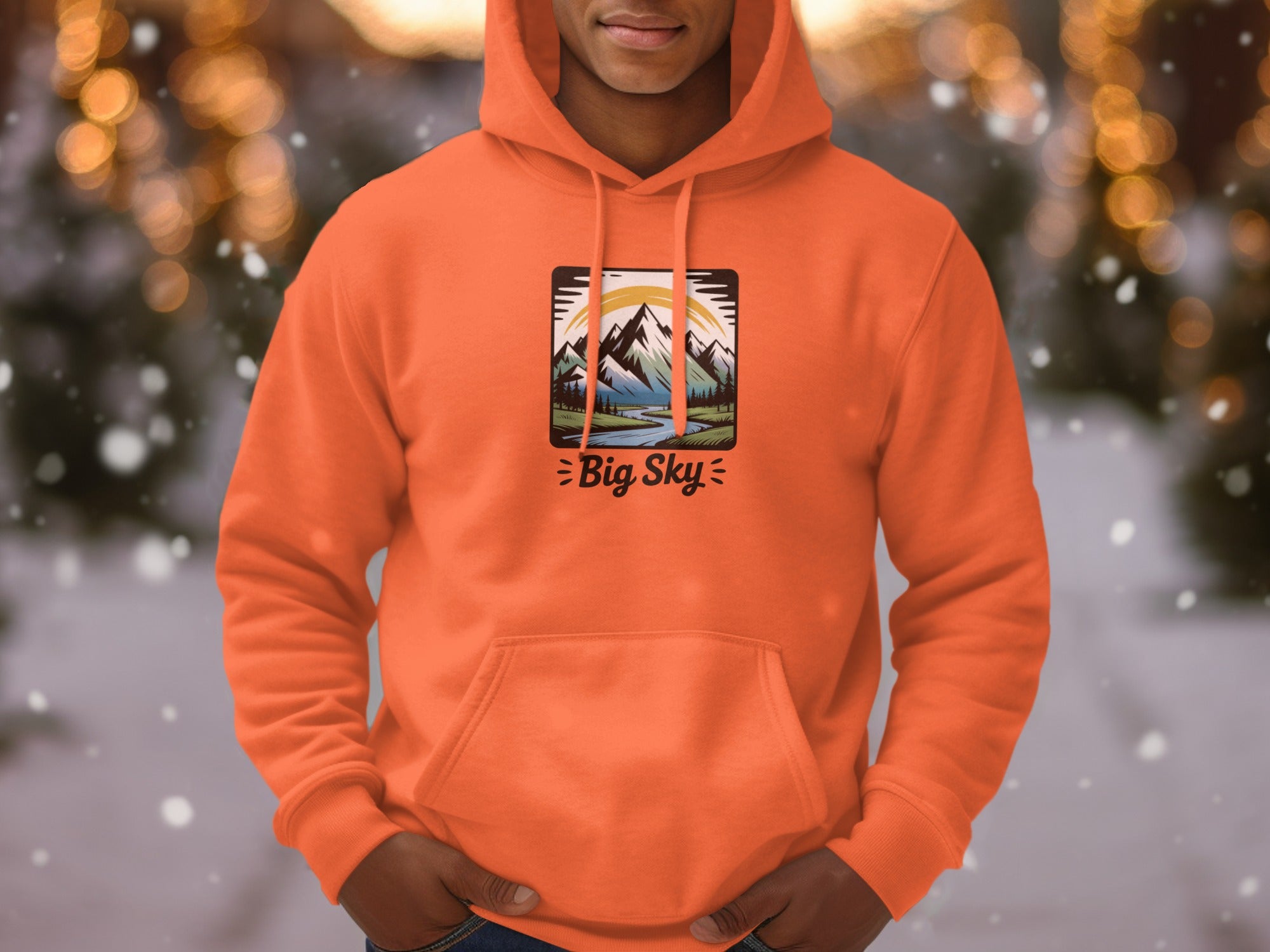 Big Sky Mountains Hoodie Holiday Fashion Apparel