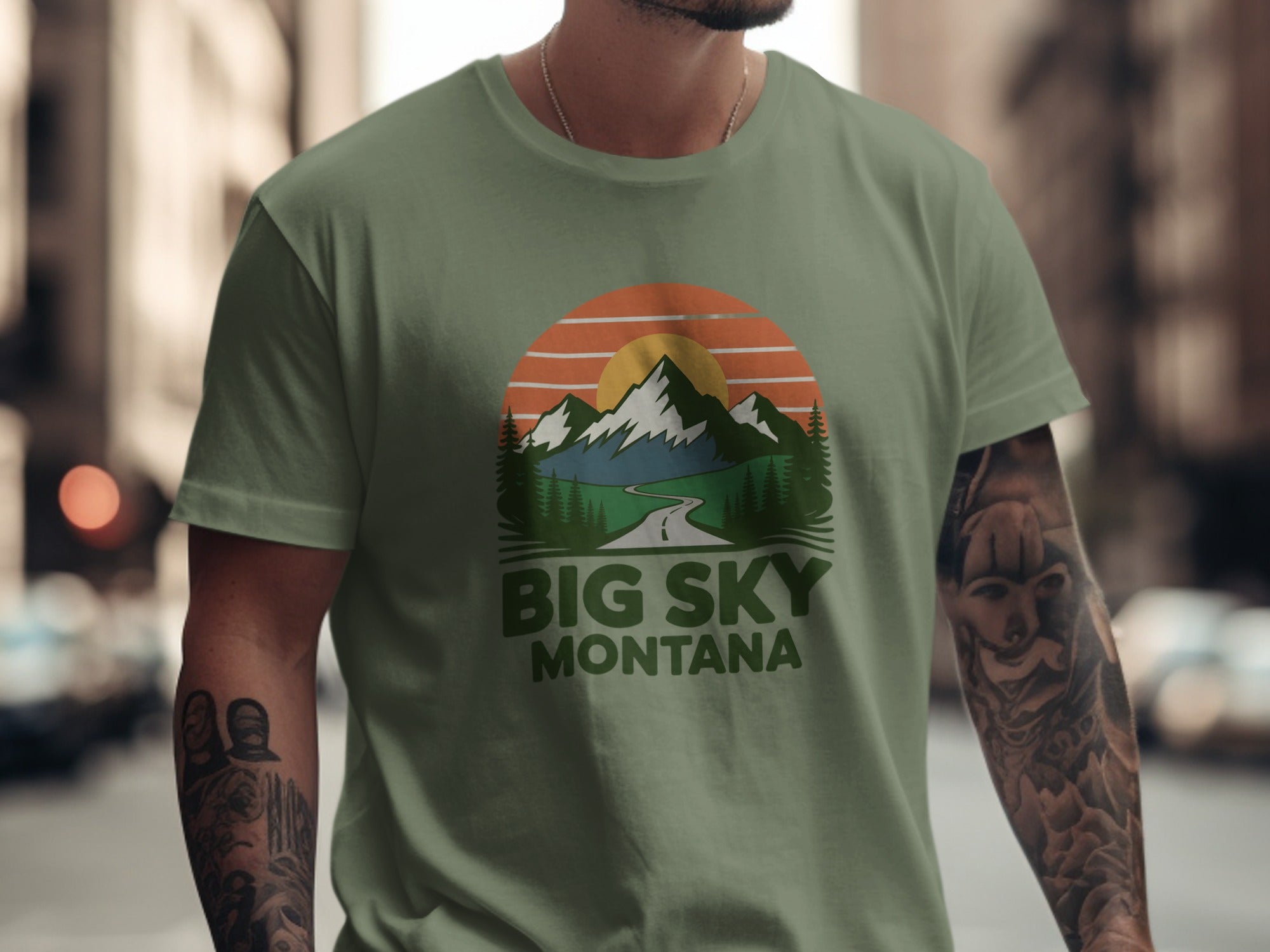 Big Sky Montana Graphic Design T-shirt