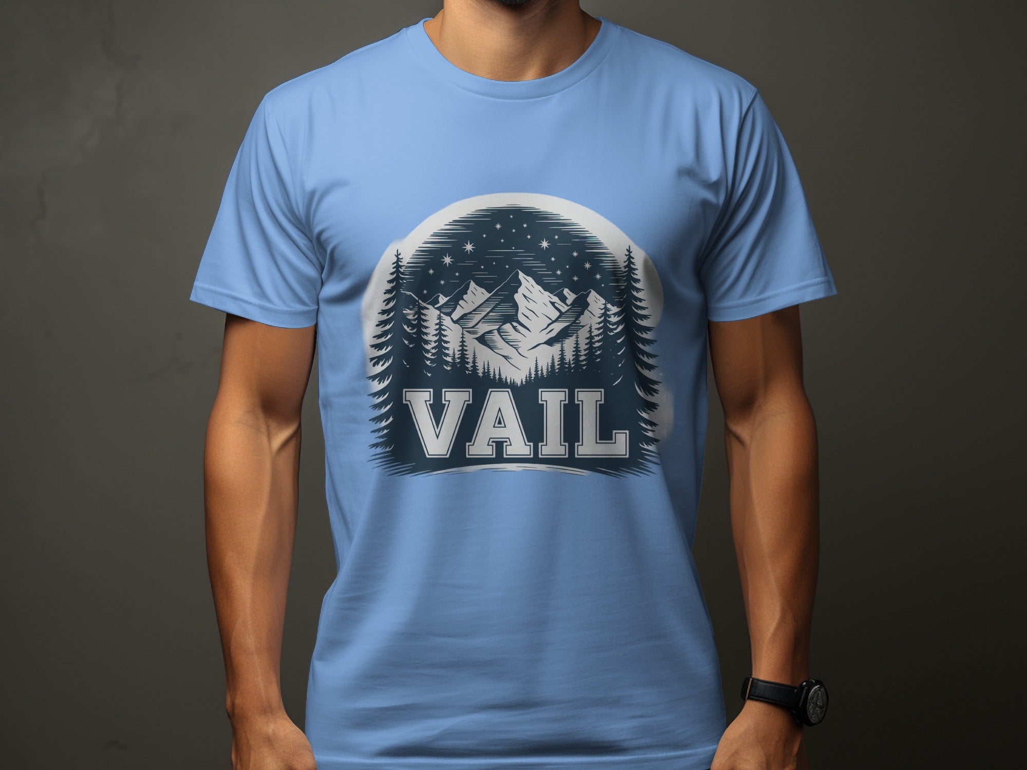 Vail Mountain and Forest Graphic Print Tee Shirt product