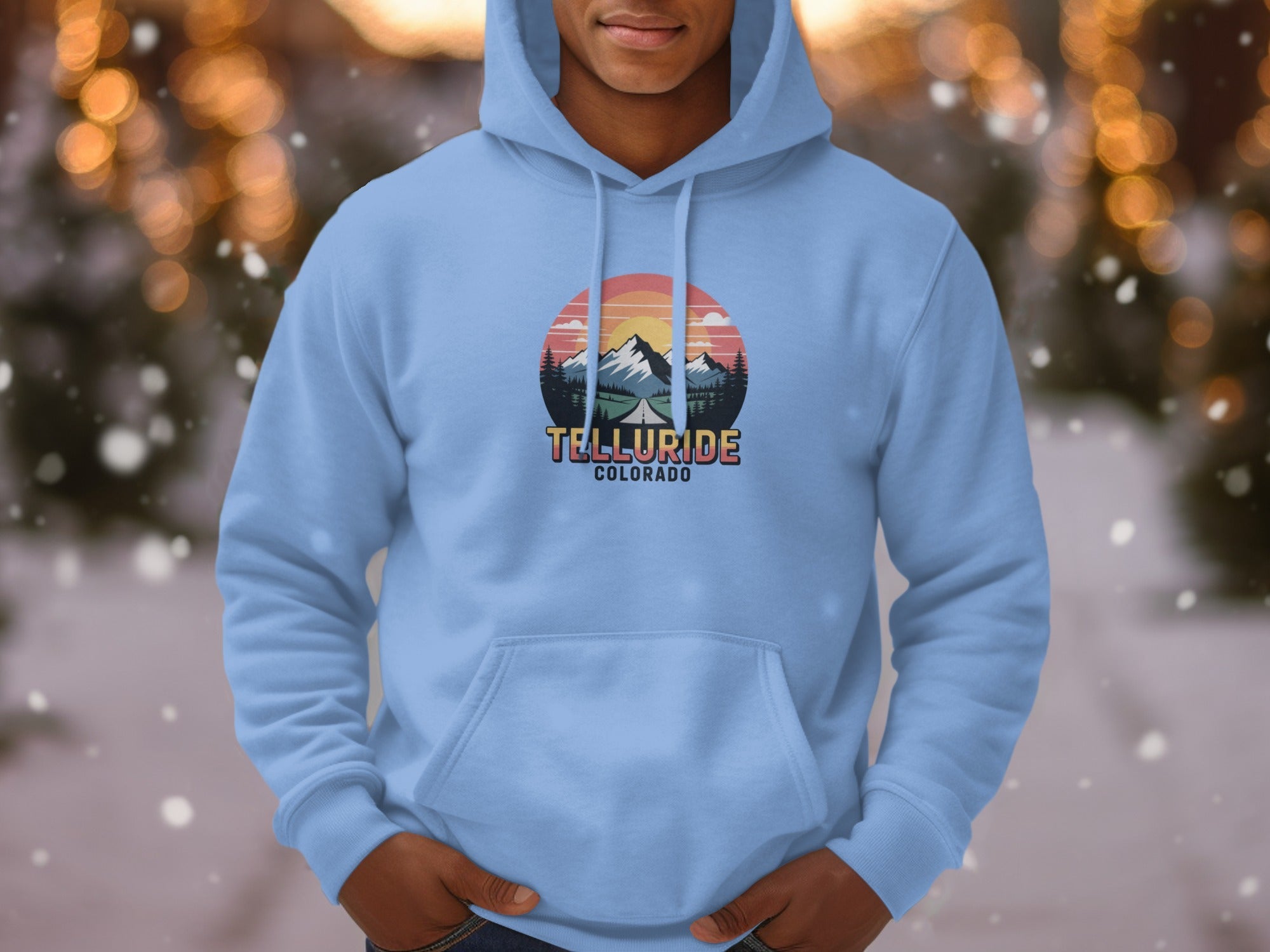 Telluride Mens Hoodies Telluride Colorado Mountain Graphic Hoodie