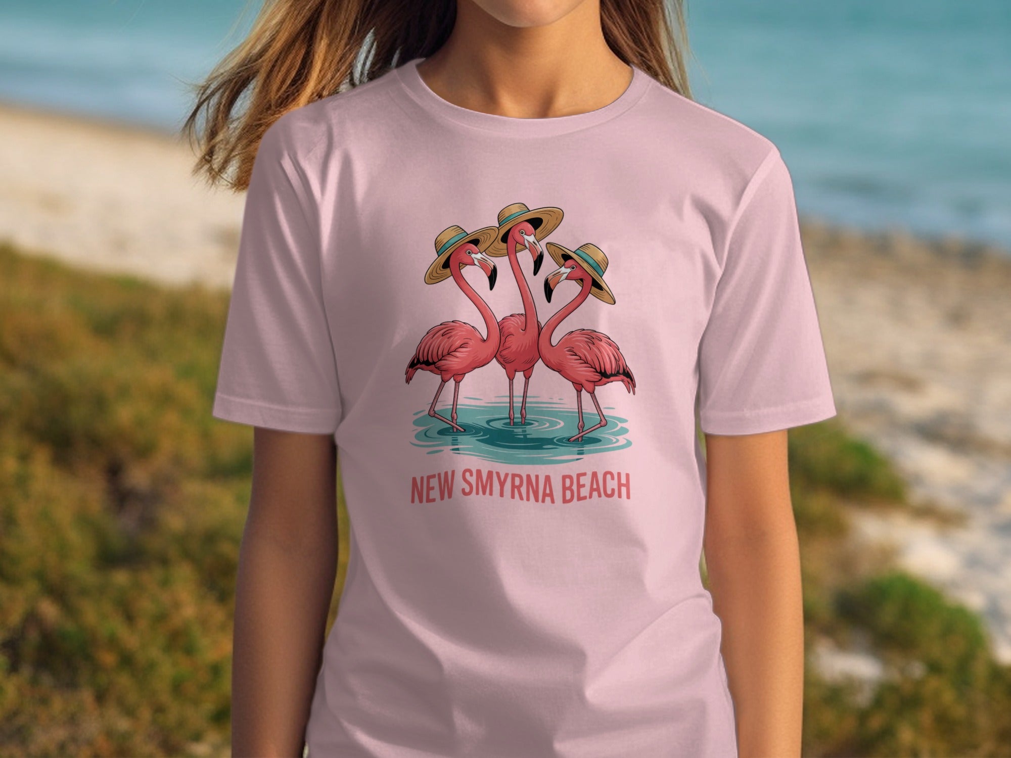 New Smyrna Beach Flamingo Graphic T-Shirt product