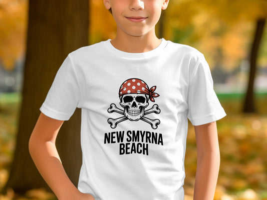 New Smyrna Beach Skull and Crossbones T-Shirt product type
