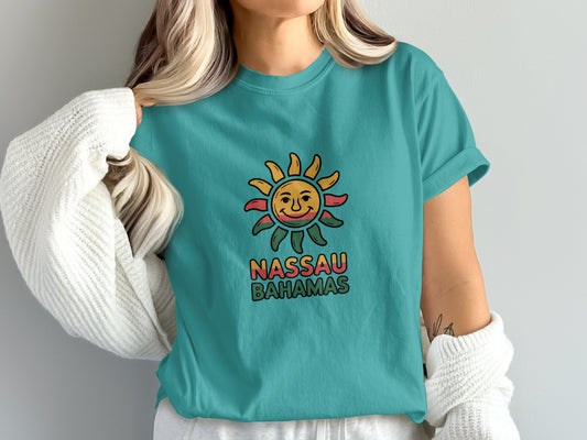 Nassau Bahamas Sunny Smiley Face Graphic Tee product type
