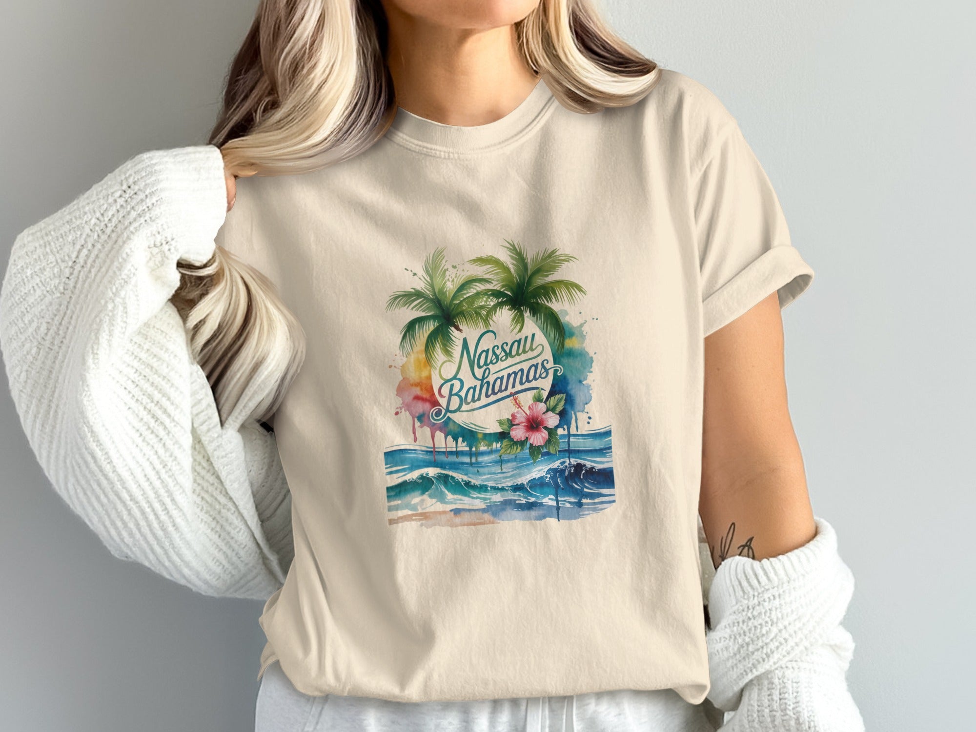 Nassau Bahamas Beach Scene Graphic Shirt product
