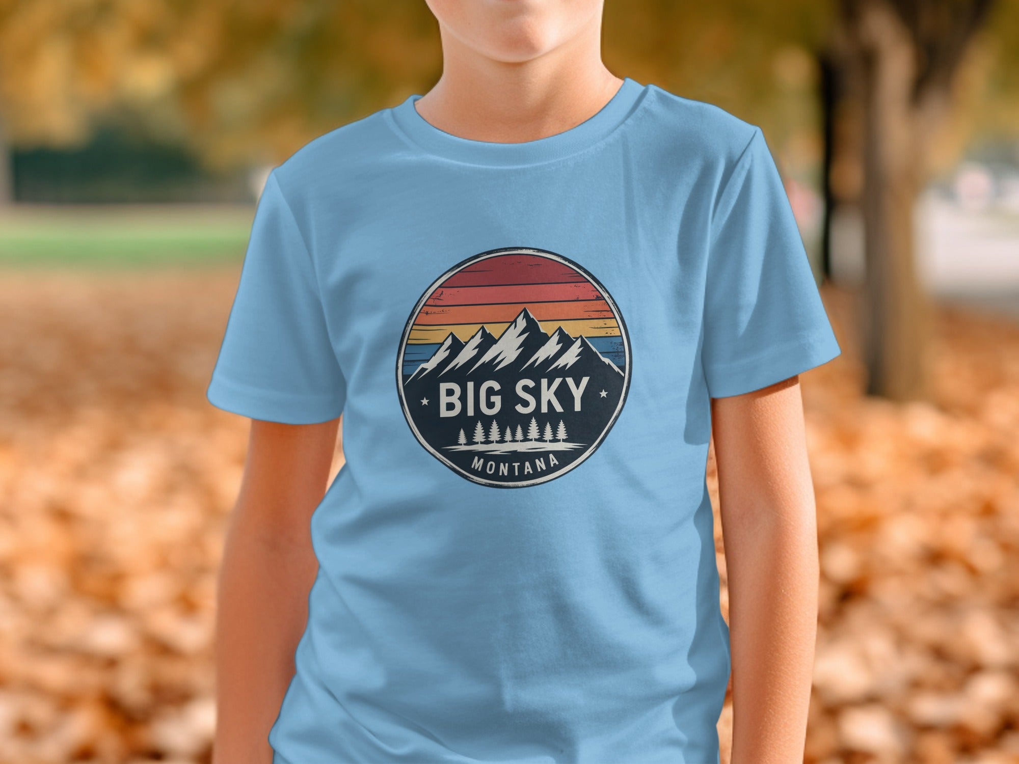 Big Sky Montana T-Shirt with Mountain Scene Graphic