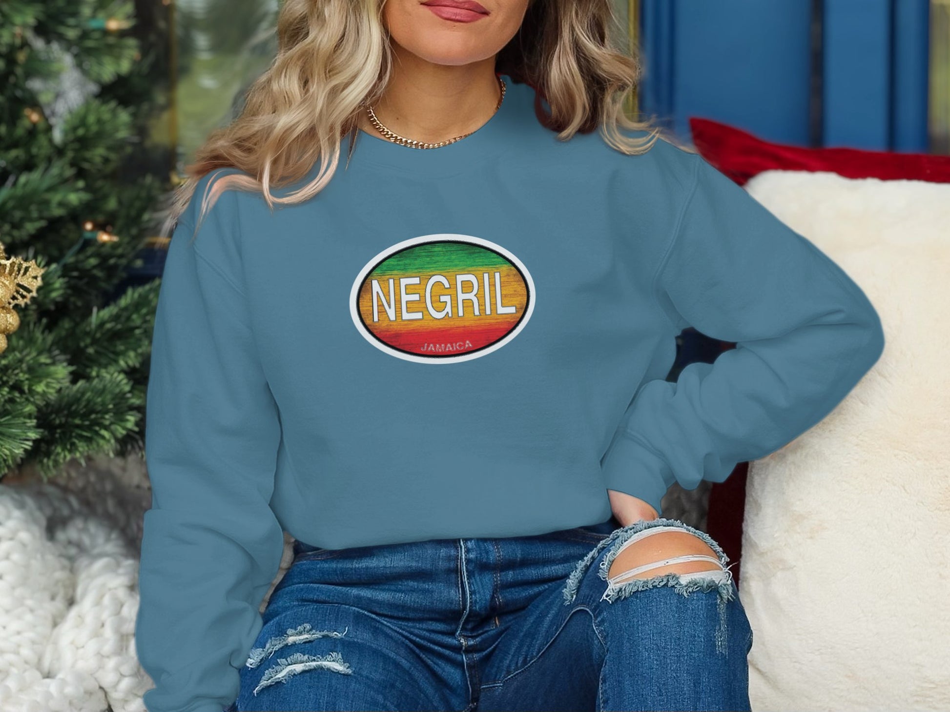 Negril Womens Sweatshirt Sapphire