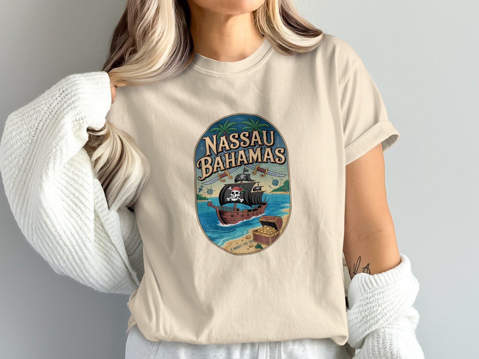 Nassau Bahamas Pirate Design Graphic T-Shirt product type