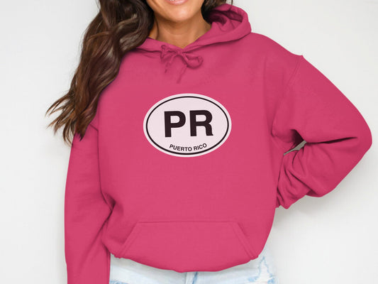 Puerto Rico  Oval Logo Vacation Travel Hoodie Gift Souvenir Red