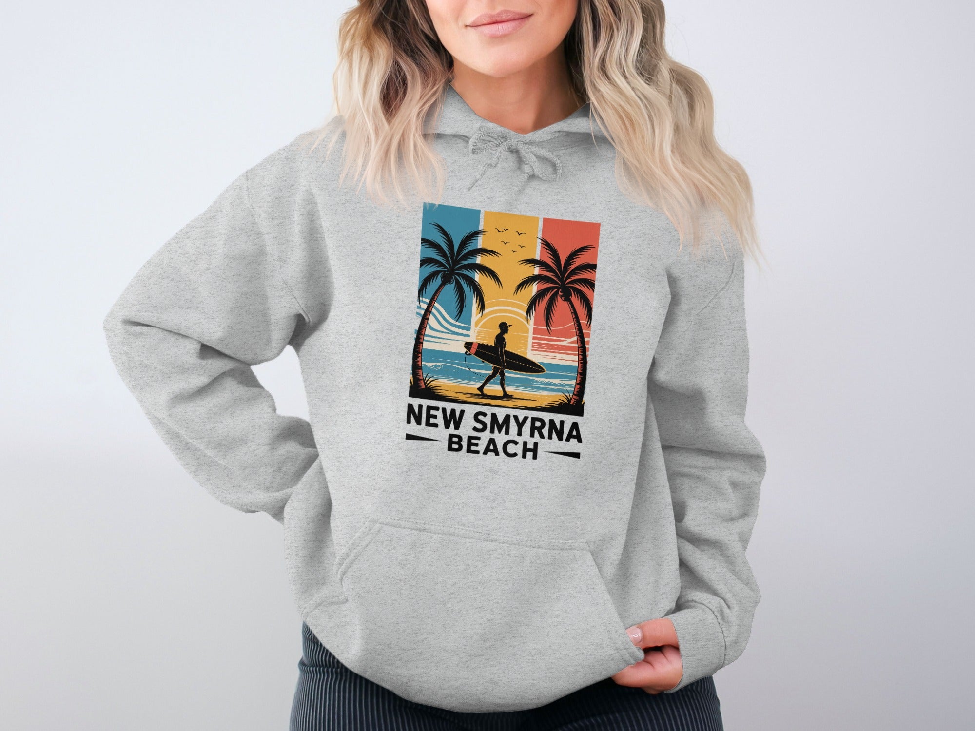 New Smyrna Beach Hoodie with Colorful Design product type