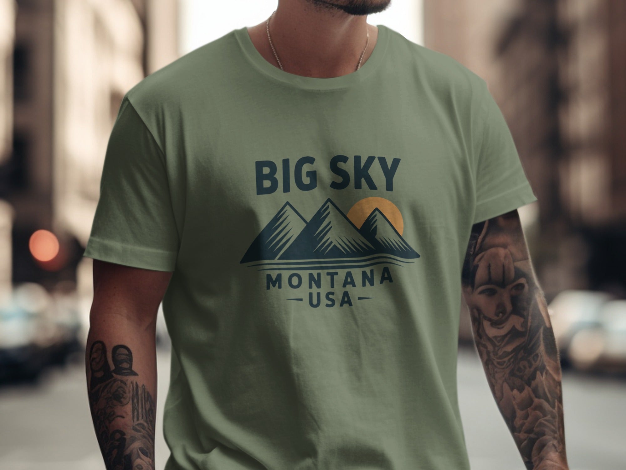 Big Sky Montana USA Mountain Design T-Shirt Product