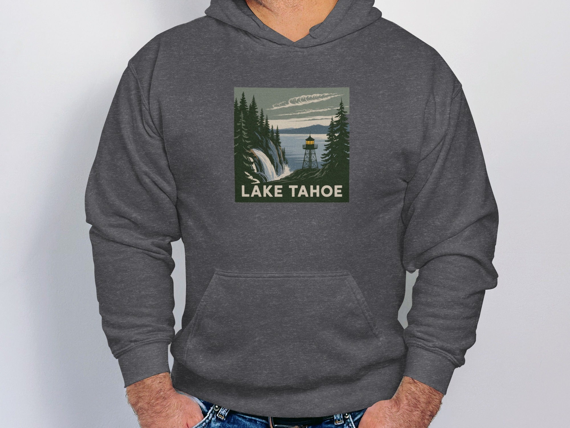 Lake Tahoe Scenic Hoodie Forest and Lake View
