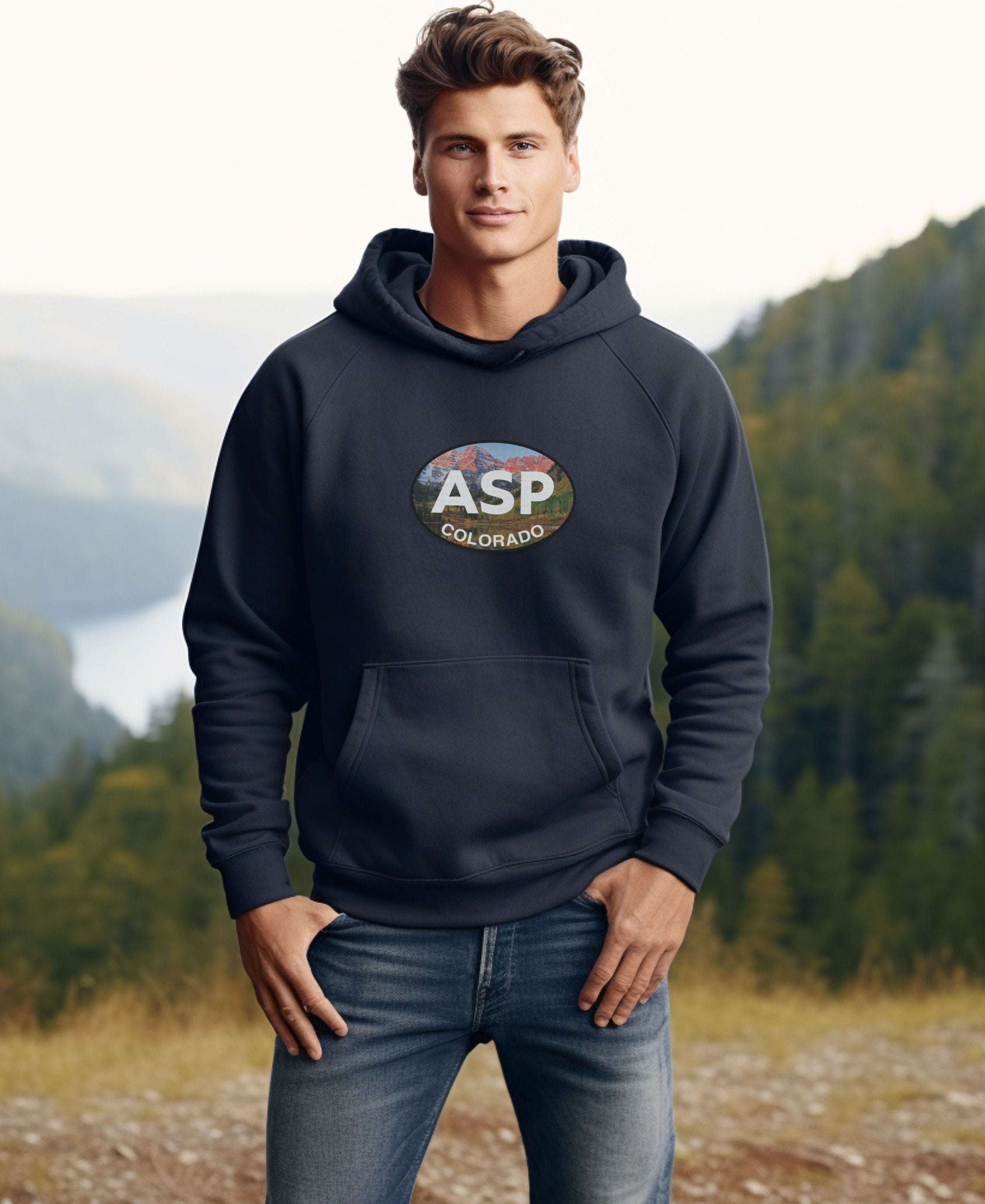 Aspen mens Hoodie: Aspen Snowmass, Winter X Games, Maroon Bells