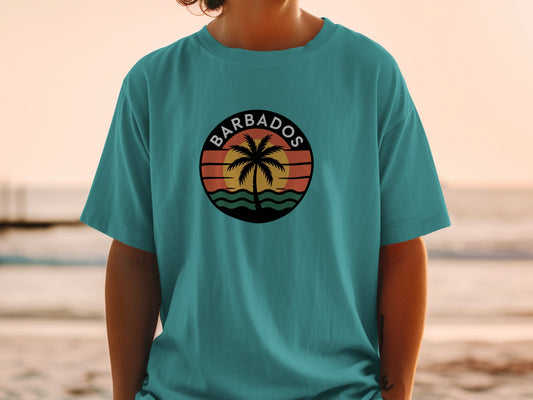 Barbados Sunset Palm Tree Graphic T-Shirt product