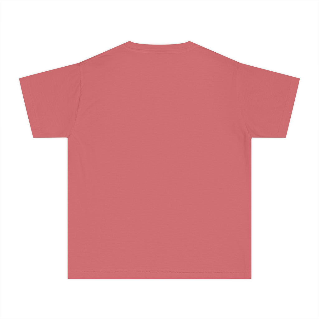 Maho Beach Landing Club Sint Maarten Comfort Colors 9018 Youth T-Shirt featuring the Maho Beach destination artwork, supplier product mockup