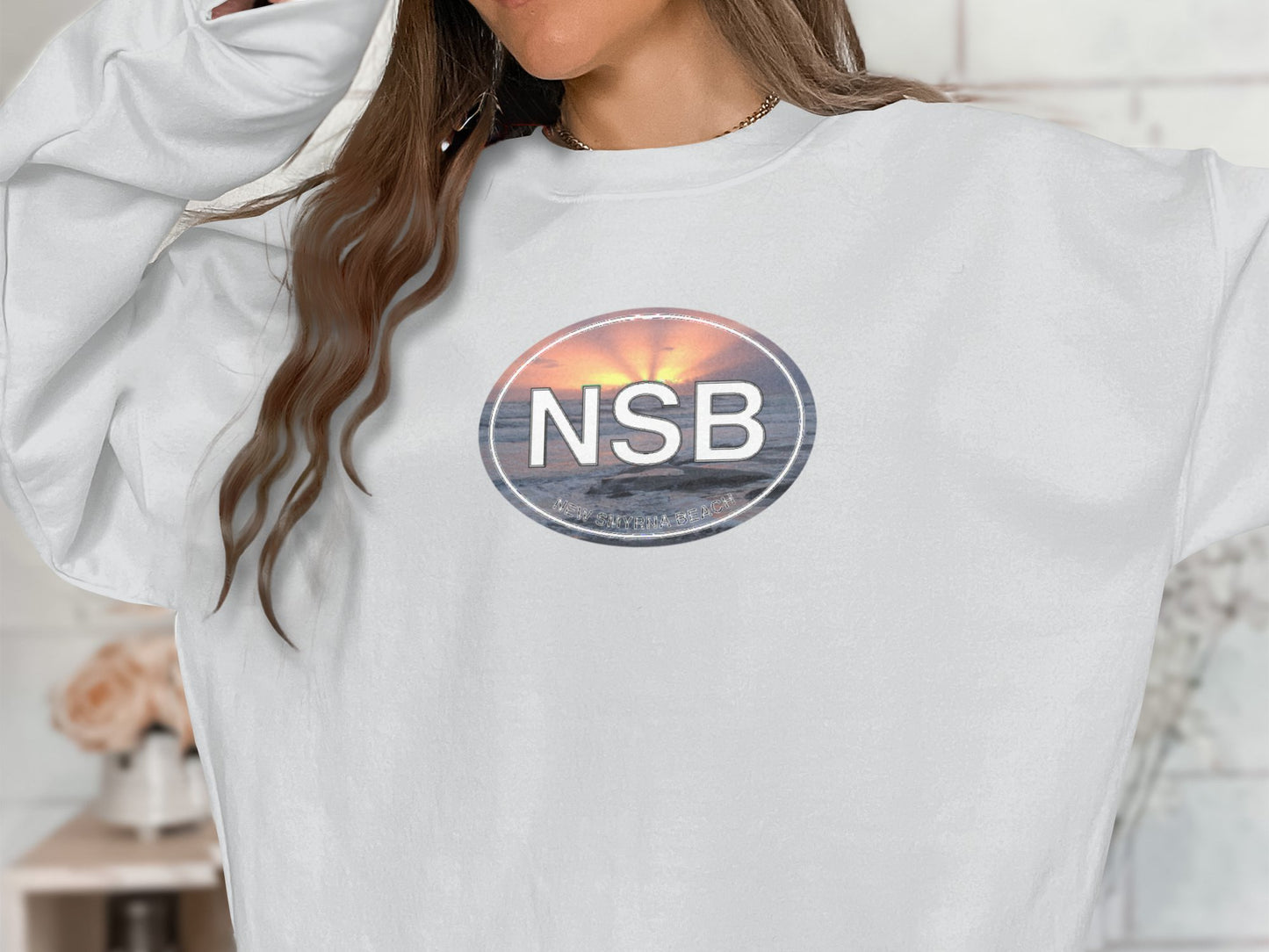 New Smyrna Beach Womens Sweatshirt White